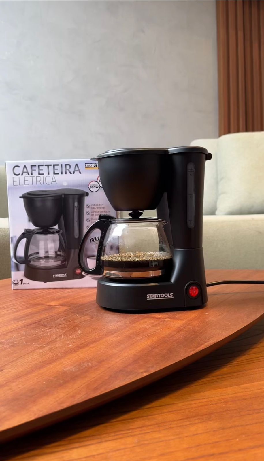 CAFETEIRA  ELETRICA PRETA 600ML 650W 220V REF: AR0877-STARTOOLS