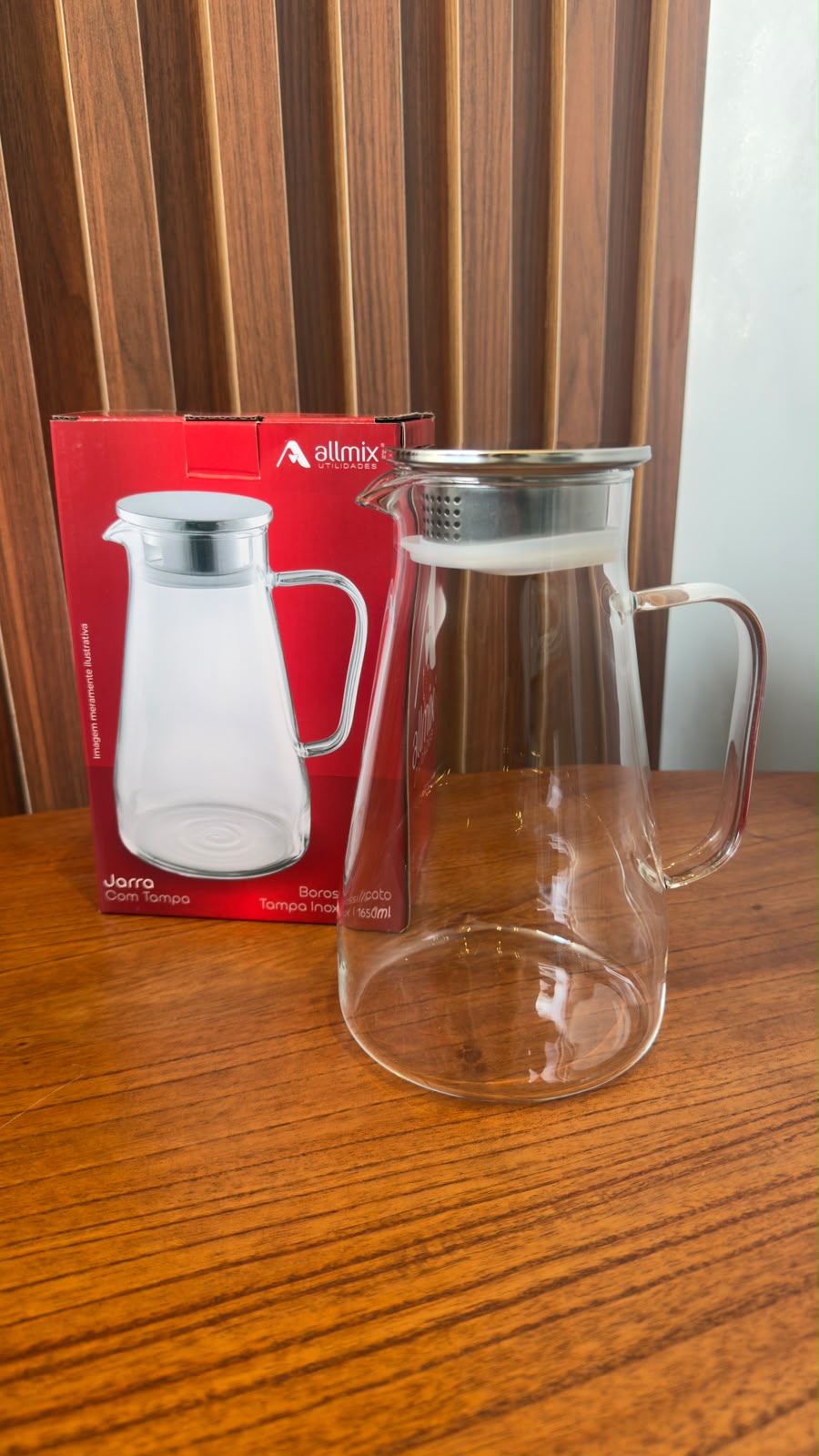 JARRA BOROSSILICATO 1650 ML COM TAMPA INOX REF 741700