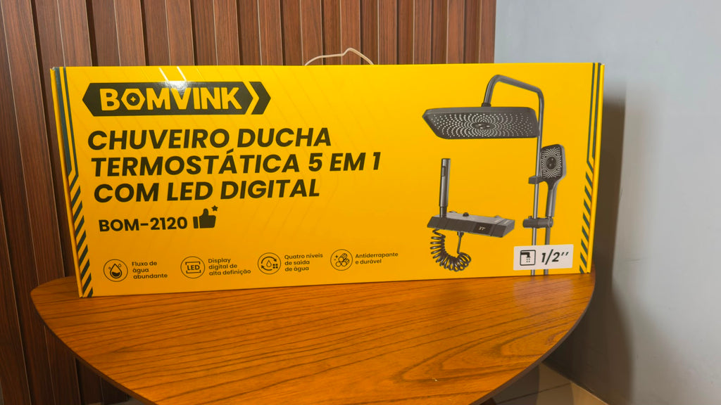 Chuveiro Ducha Termostática 5 em 1 com LED Digital